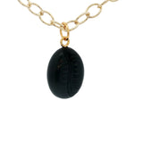 Collier doré cauri onyx noire 42 cm