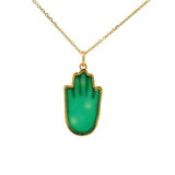 Gold necklace with hand of Fatima stone