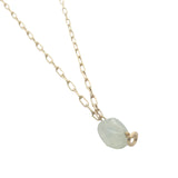 Collier doré prehnite avec anneau pour charms 42 cm