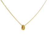 Small braided oval necklace with white zircons