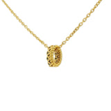 Small braided oval necklace with white zircons