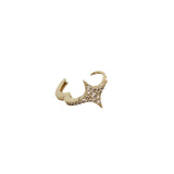 Mini gold creole and star zircons