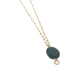 Collier doré onyx noire avec anneau pour charms 42 cm