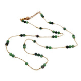 Collier fil doré et pierres naturelles