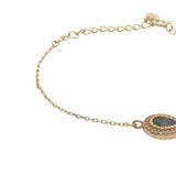 Bracelet doré goutte en labradorite et zircons