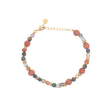 Gold bracelet and natural pearls mix