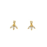 Gold zircon earrings