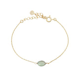 Bracelet doré pierre ovale facettée