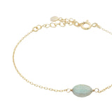 Bracelet doré pierre ovale facettée