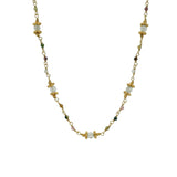 Necklace with stones and golden discs