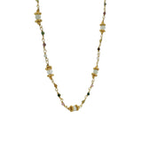 Necklace with stones and golden discs