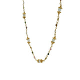 Necklace with stones and golden discs