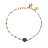 Golden bracelet with faceted stones and small stones