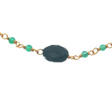 Golden bracelet with faceted stones and small stones