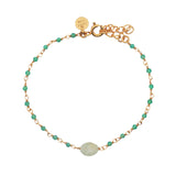 Golden bracelet with faceted stones and small stones