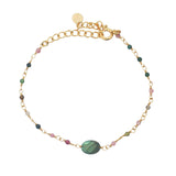 Golden bracelet with faceted stones and small stones