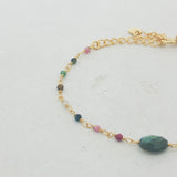 Golden bracelet with faceted stones and small stones