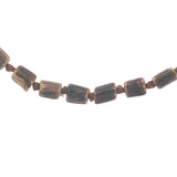 Collier doré perles foncés bois coco 60 cm