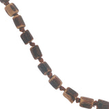 Collier doré perles foncés bois coco 60 cm
