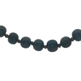 Sautoir doré perles en bois marron 95 cm