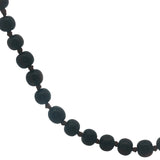 Sautoir doré perles en bois marron 95 cm