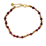 Bracelet doré multi agate facettée et couronnes dorées