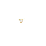 Boucle d'oreilles dorée zircon blanc en coeur