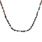 Wooden and turquoise pearl necklace