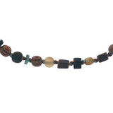 Wooden and turquoise pearl necklace