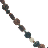 Wooden and turquoise pearl necklace