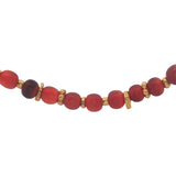 Collier doré perles en agate rouge disques dorés 46 cm