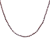 Collier doré petites perles en bois et noeuds bordeaux 68 cm