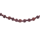 Collier doré petites perles en bois et noeuds bordeaux 68 cm