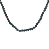 Collier doré  perles bois marron et disques dorés 60 cm