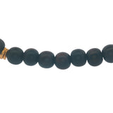 Collier doré  perles bois marron et disques dorés 60 cm