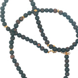 Collier doré  perles bois marron et disques dorés 60 cm