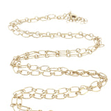 Collier doré croix XL avec prehnite 75 cm