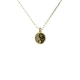 Collier doré pendentif yin & yang avec zircons noirs et blancs 50cm