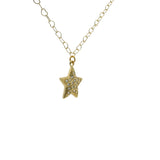 Collier doré et étoile serti de zircons blancs 50cm