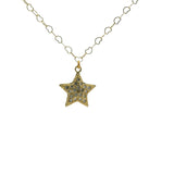 Collier doré et étoile serti de zircons blancs 50cm
