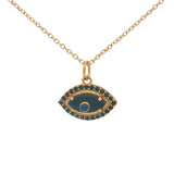 Gold necklace with stone eye and zircons