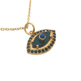 Gold necklace with stone eye and zircons