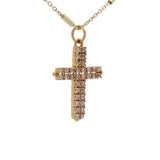 Collier doré croix pavage zircons 60 cm