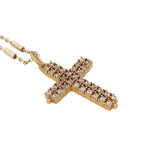 Collier doré croix pavage zircons 60 cm