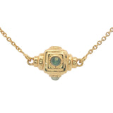 Collier doré talisman multi pierres 42 cm