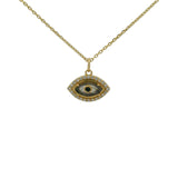 Gold necklace with stone eye and zircons