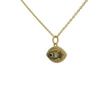 Gold necklace with stone eye and zircons