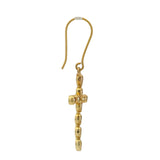 Boucles d'oreilles dorées croix fine avec zircons blancs