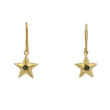 Boucles d'oreilles dorées avec étoile et labradorite