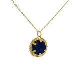 Collier doré lapis lazuli ovale et boules